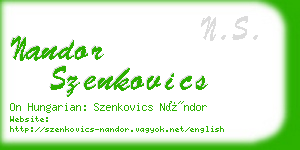 nandor szenkovics business card